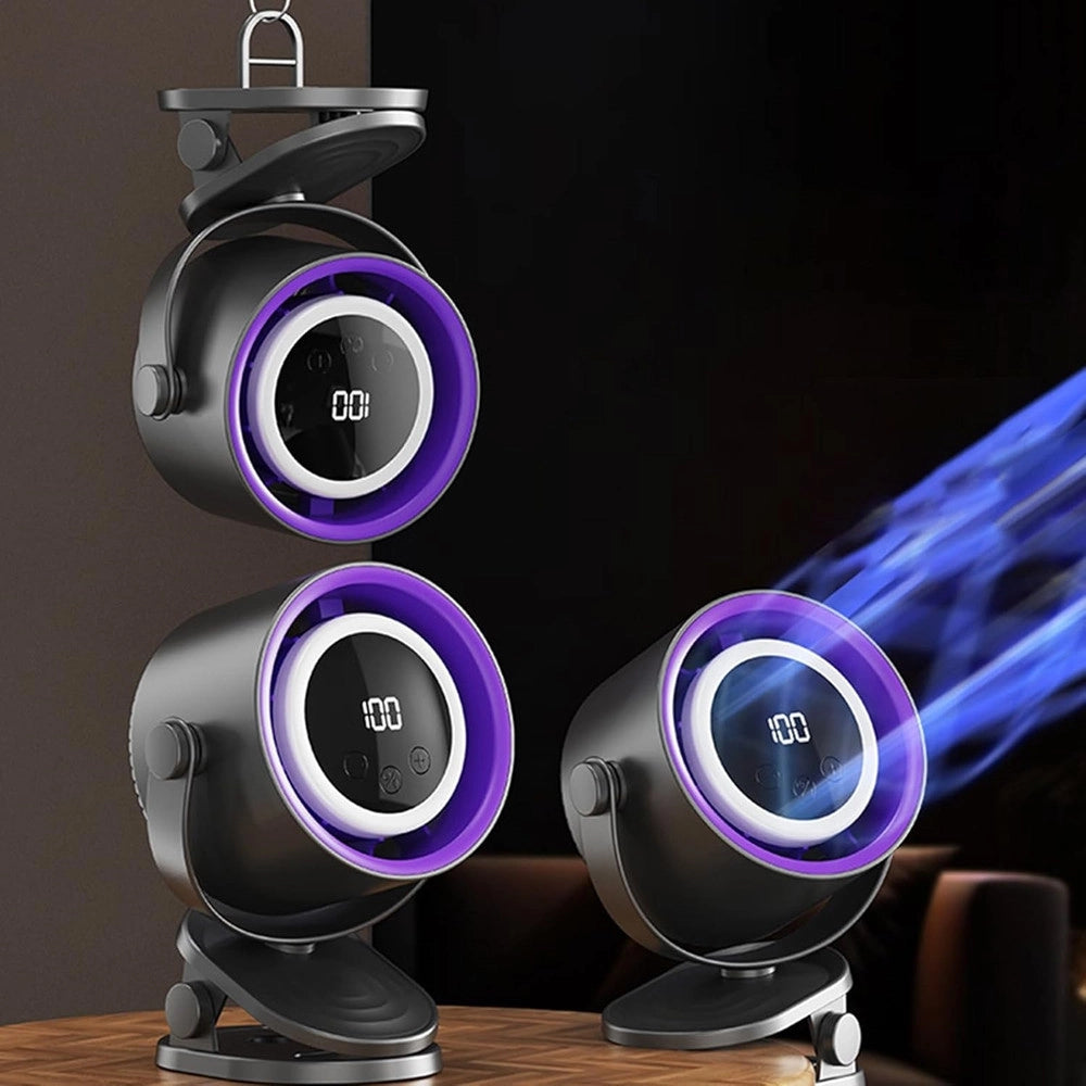Trade Shop - Ventilatore Da Tavolo Usb Elettrico Raffreddamento Design Luce Notturna Camera Scrivania -