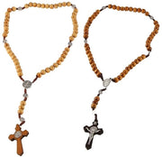 Catena di preghiera in legno - 2 pezzi - Catena per preghiera - Collana per preghiera - Adatta per Uomini/Donne - 44 cm di lunghezza - Catena per preghiera in legno