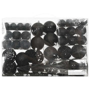 Set Palline di Natale 111 pz-Decorazioni natalizie Nero in Polistirene