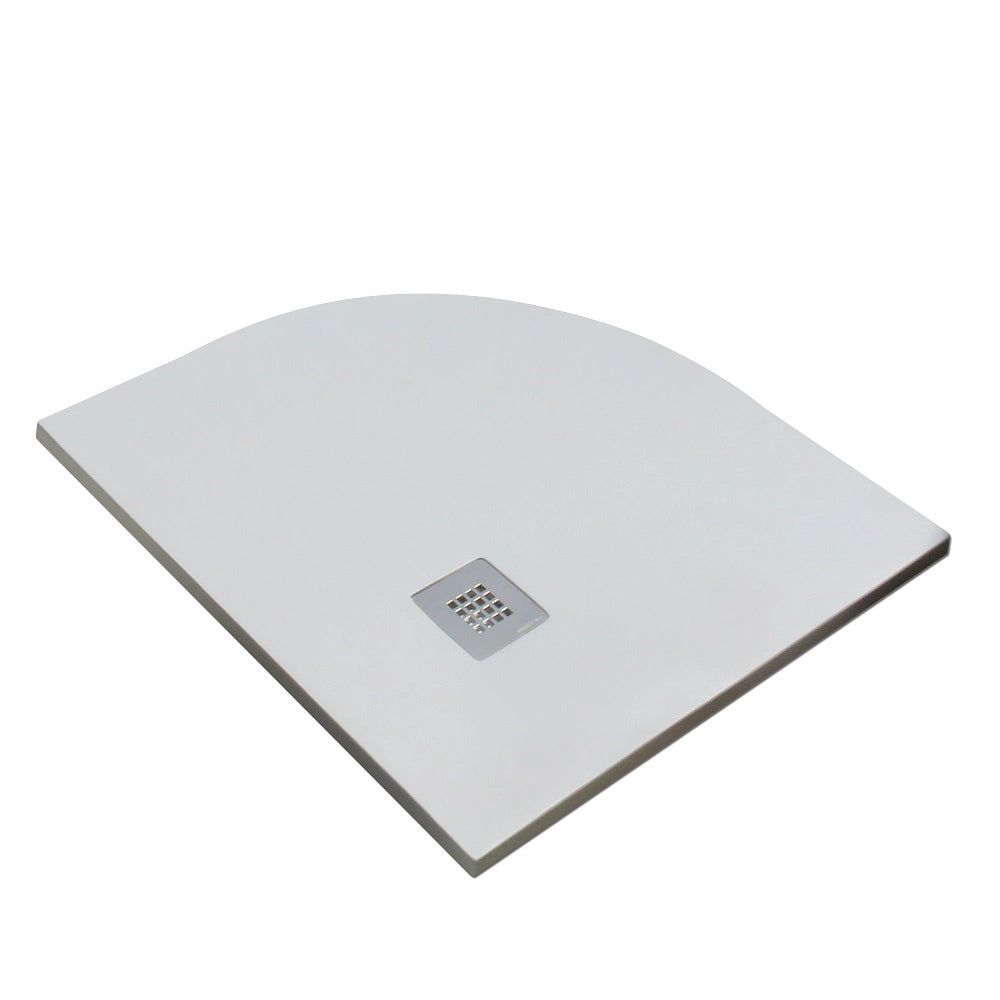 Piatto doccia marmoresina gelcoat semicircolare bianco h.2,8cm Doliso Elostone Bianco,90x90cm