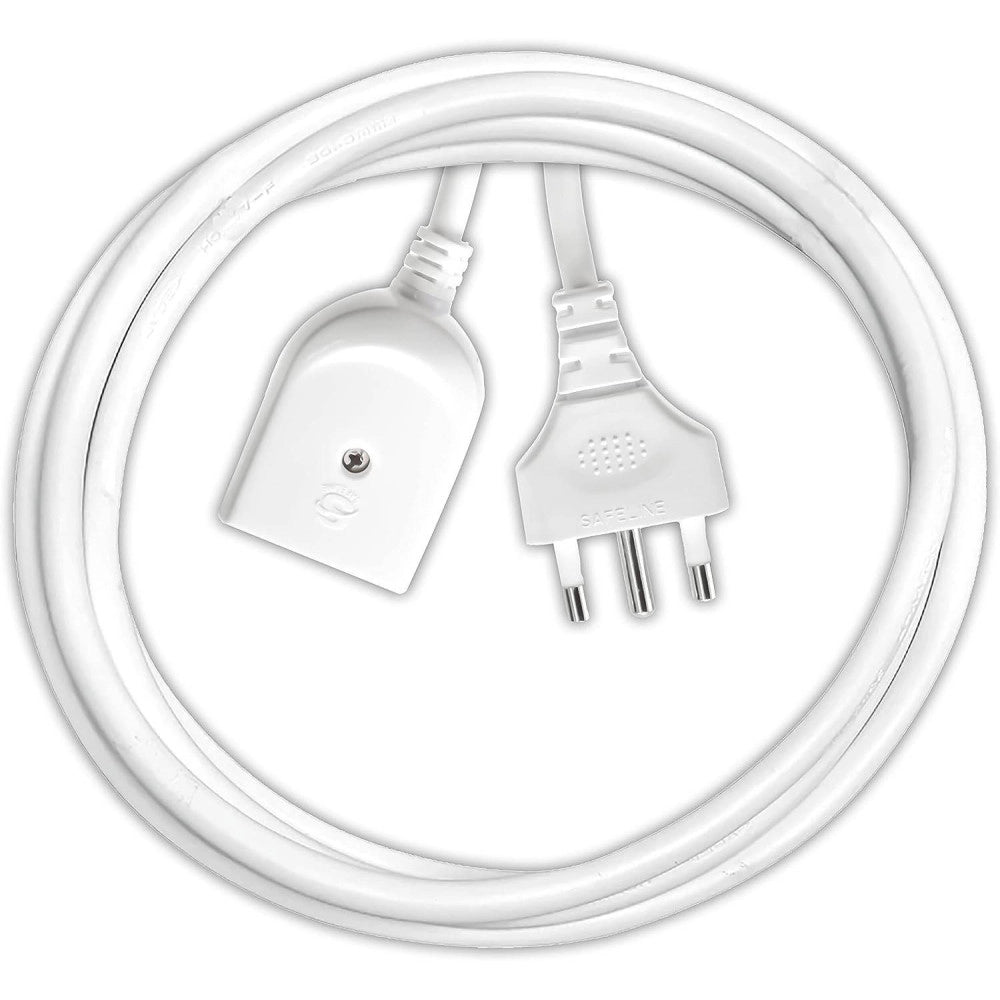 Trade Shop - Cavo Prolunga Elettrica Da 7 Metri Con Spina Da 16a Presa Bipasso 10a 16a Bianco -