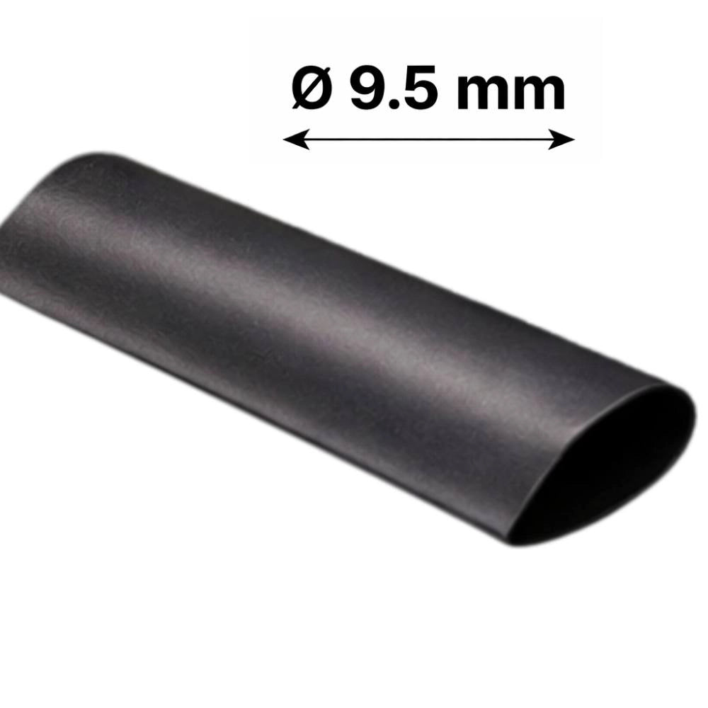 Raytech rgpo-b guaina termorestringente nera 1,2 m poliolefina reticolata *** diametro 9,5 millimetri, confezione 1