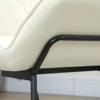 Poltrona da Salotto con Sedile Largo e Imbottito Rivestita in Velluto Gambe in Metallo Poltrona per Salotto Crema