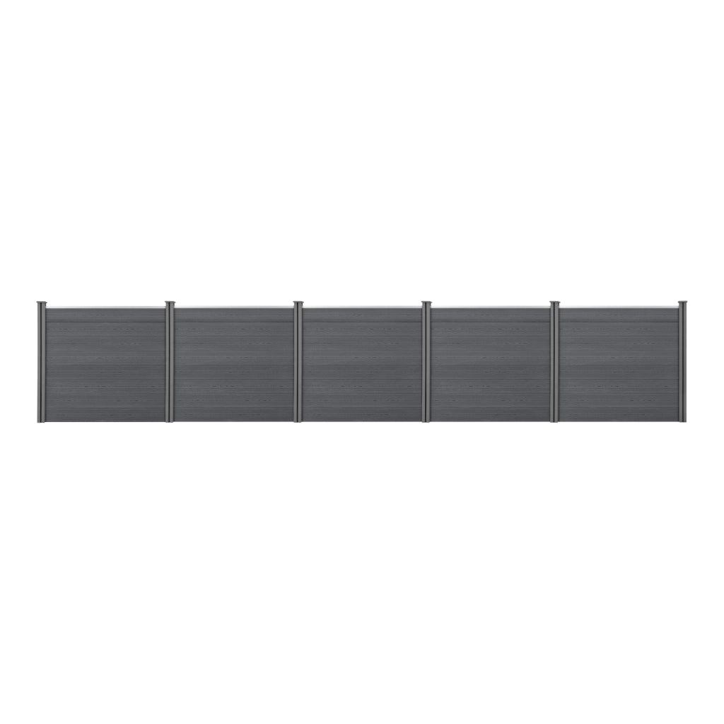 Recinzione in WPC per Giardino Staccionata Frangivista Alta 165 cm Lunga 770 cm Grigio NEU.HOLZ