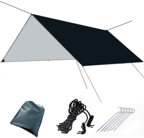 Tenda da Piovere per Campeggio in PU 1500mm Impermeabile, Tenda da Sole da 3x3m per Attrezzatura da Campeggio e Escursionismo