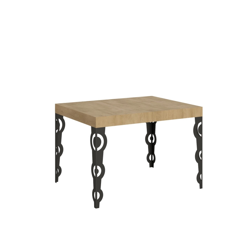 Tavolo allungabile 80x120/204 cm Karamay telaio Antracite - Quercia Natura