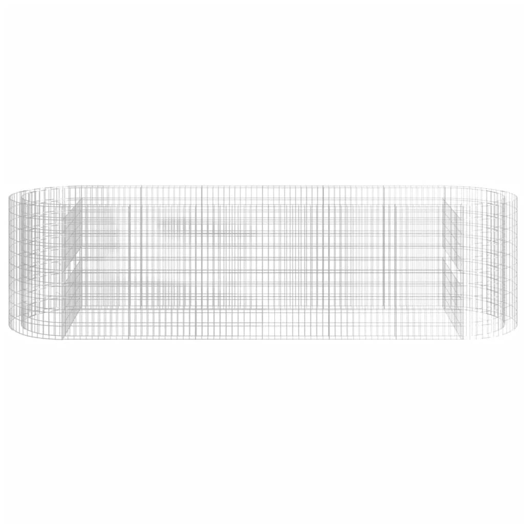 Aiuola rialzata in gabbione di ferro zincato 400 x 100 x 100 cm Argento 02_0039916