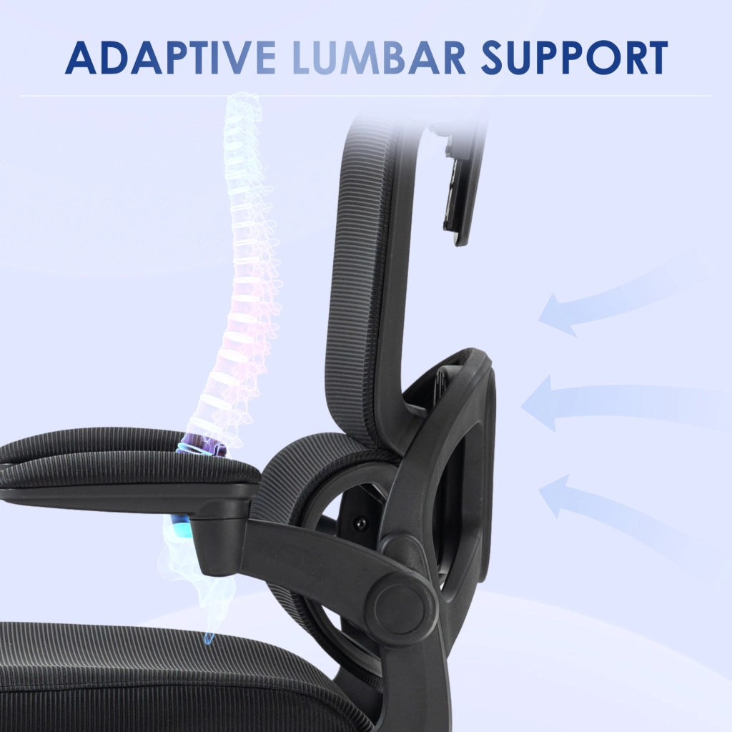 Sedia Direzionale da Ufficio 62x58x120-133 cm con Inclinazione e Supporto Lombare Nera