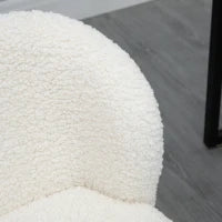 Sedia da Ufficio Senza Braccioli, Regolabile in Altezza, Girevole a 360°, Peso Massimo 120 Kg, in Tessuto Effetto Lana, Bianco