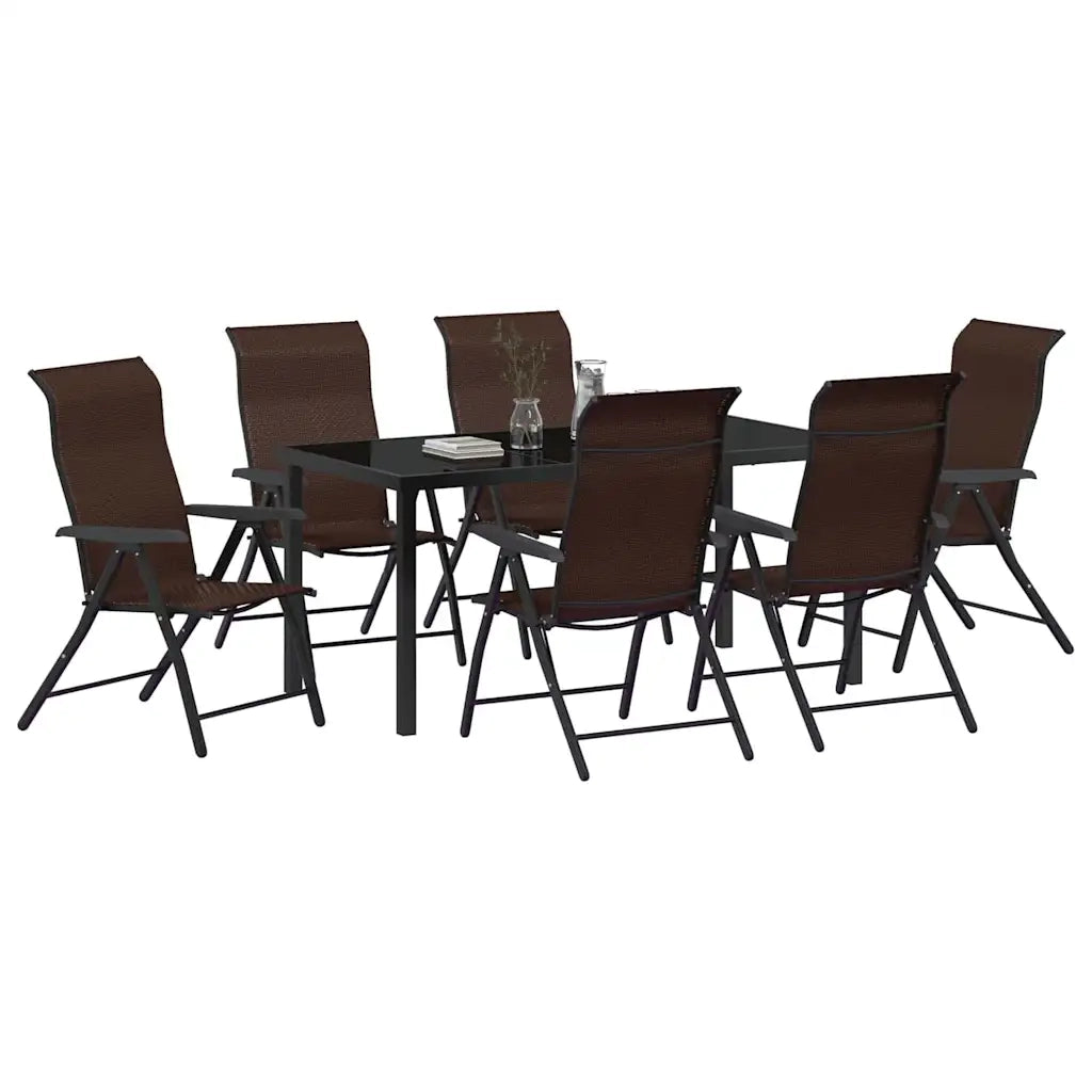 Set da Pranzo per Giardino 7 pcs Marrone