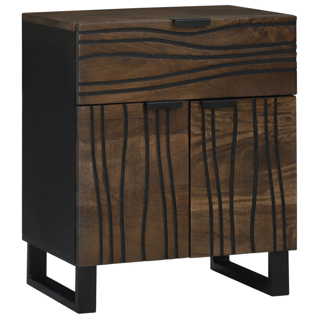 Comodino 50x33x60 cm in legno massello di mango