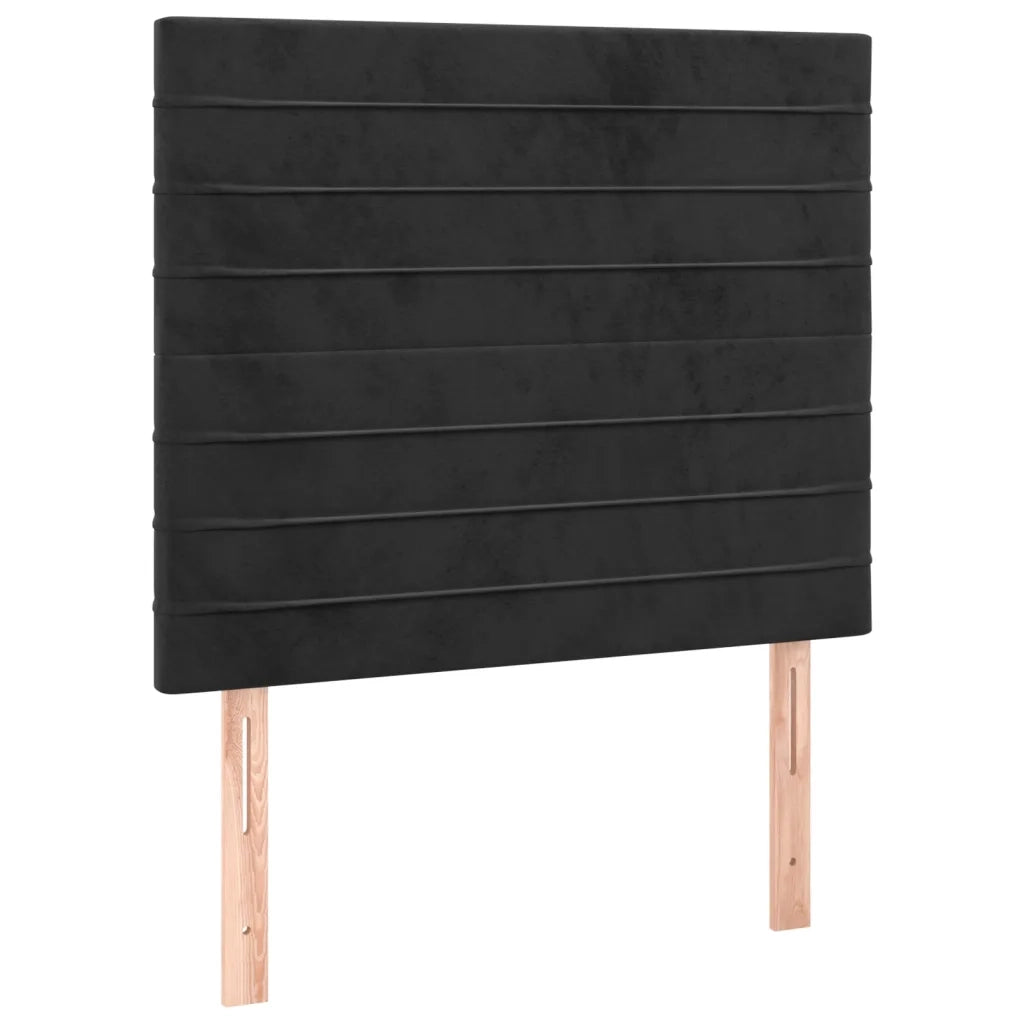 Giroletto a Molle con Materasso Nero 80x200 cm in Velluto