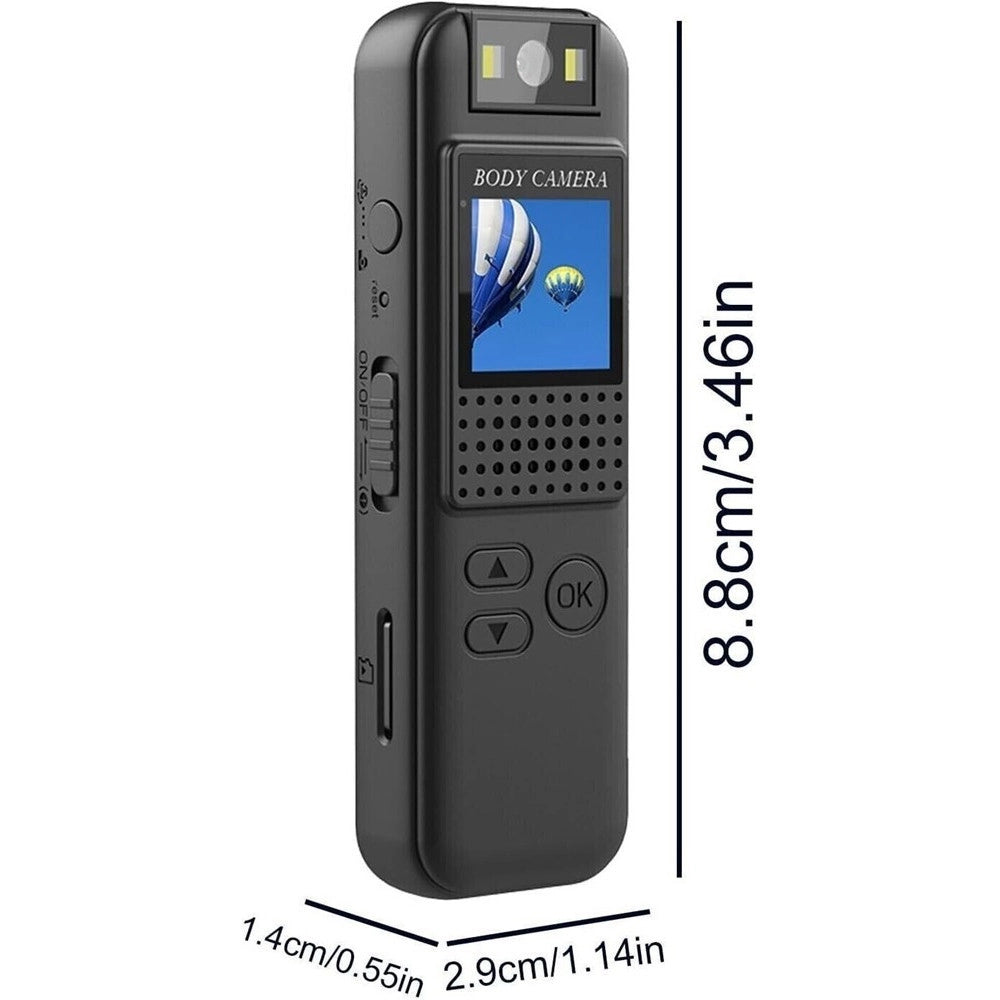 Trade Shop - Mini Telecamera Spia Lcd Con Lente Girevole Con Visione Notturna Bodycam Full Hd -