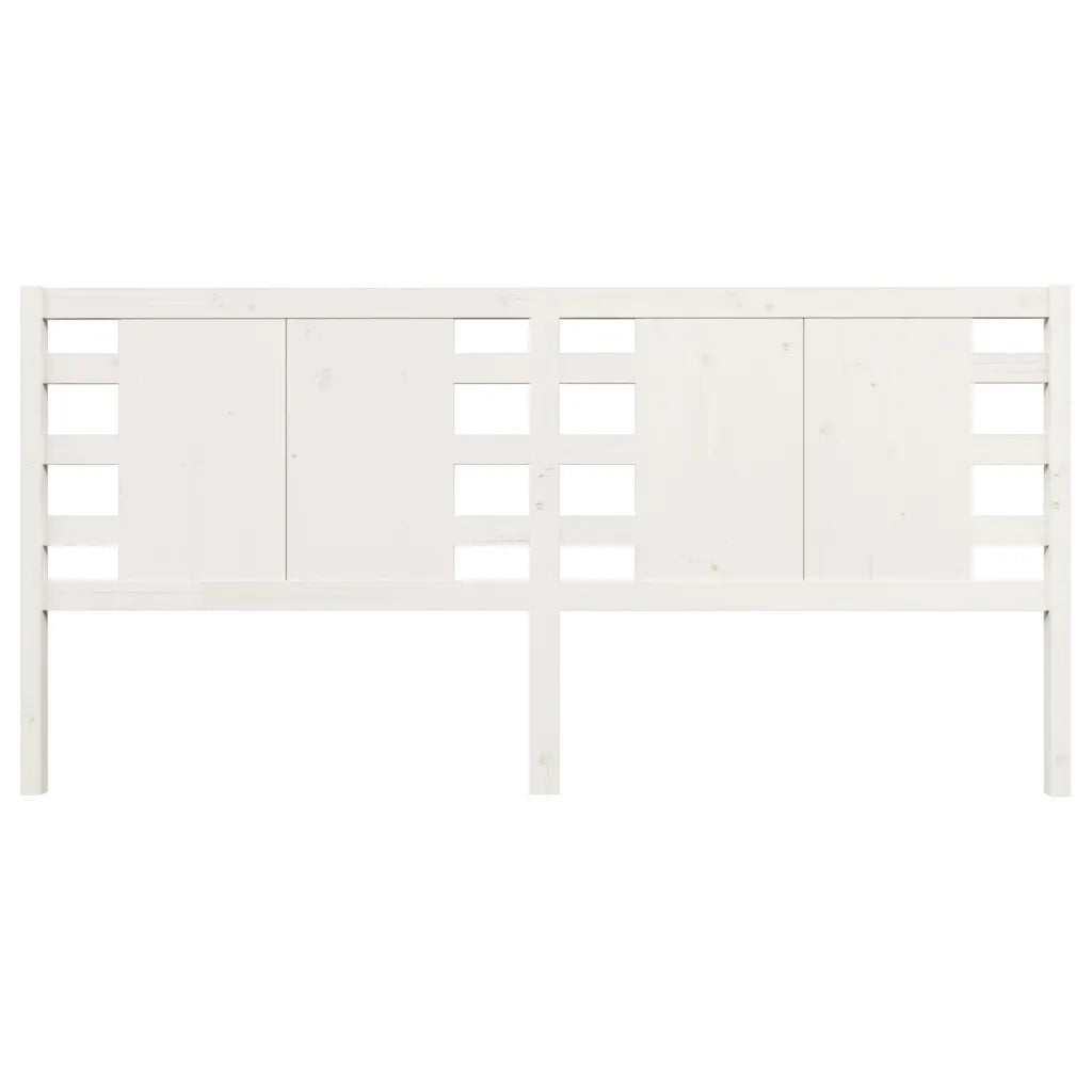 Testiera per Letto-Testata-Testiera Decorativa Bianca 126x4x100cm in Legno Massello di Pino 194002
