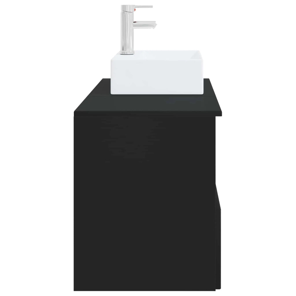 Set di mobili per il bagno 2 pz Nero Legno ingegnerizzato 3404055