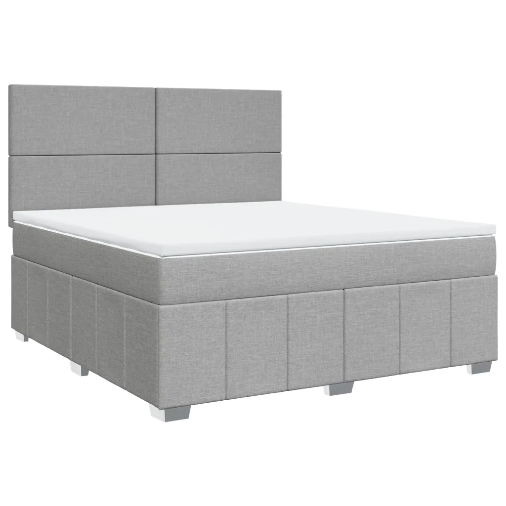 Giroletto a Molle con Materasso Grigio Chiaro180x200 cm Tessuto