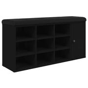 Panca Porta Scarpe Nera 102x32x50 cm in Legno Multistrato