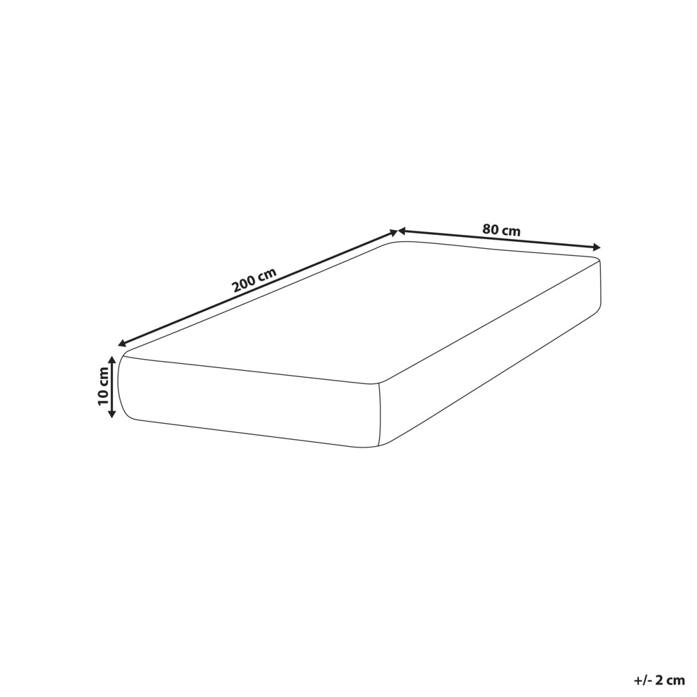 Materasso in Schiuma Viscoelastica Durezza Media Grigio e Bianco 80 x 200 cm Fodera con cerniera