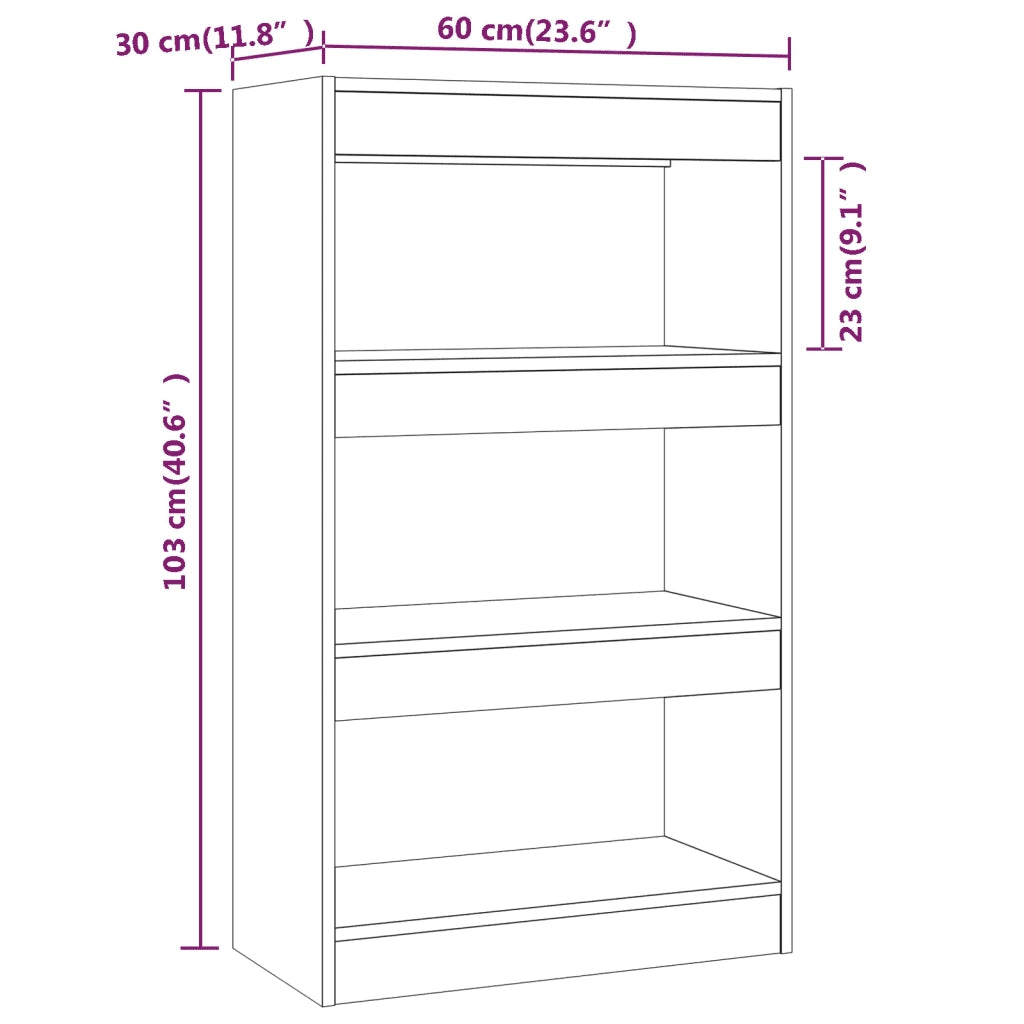 Libreria/Divisorio Grigio Sonoma 60x30x103 cm in Truciolato 813603