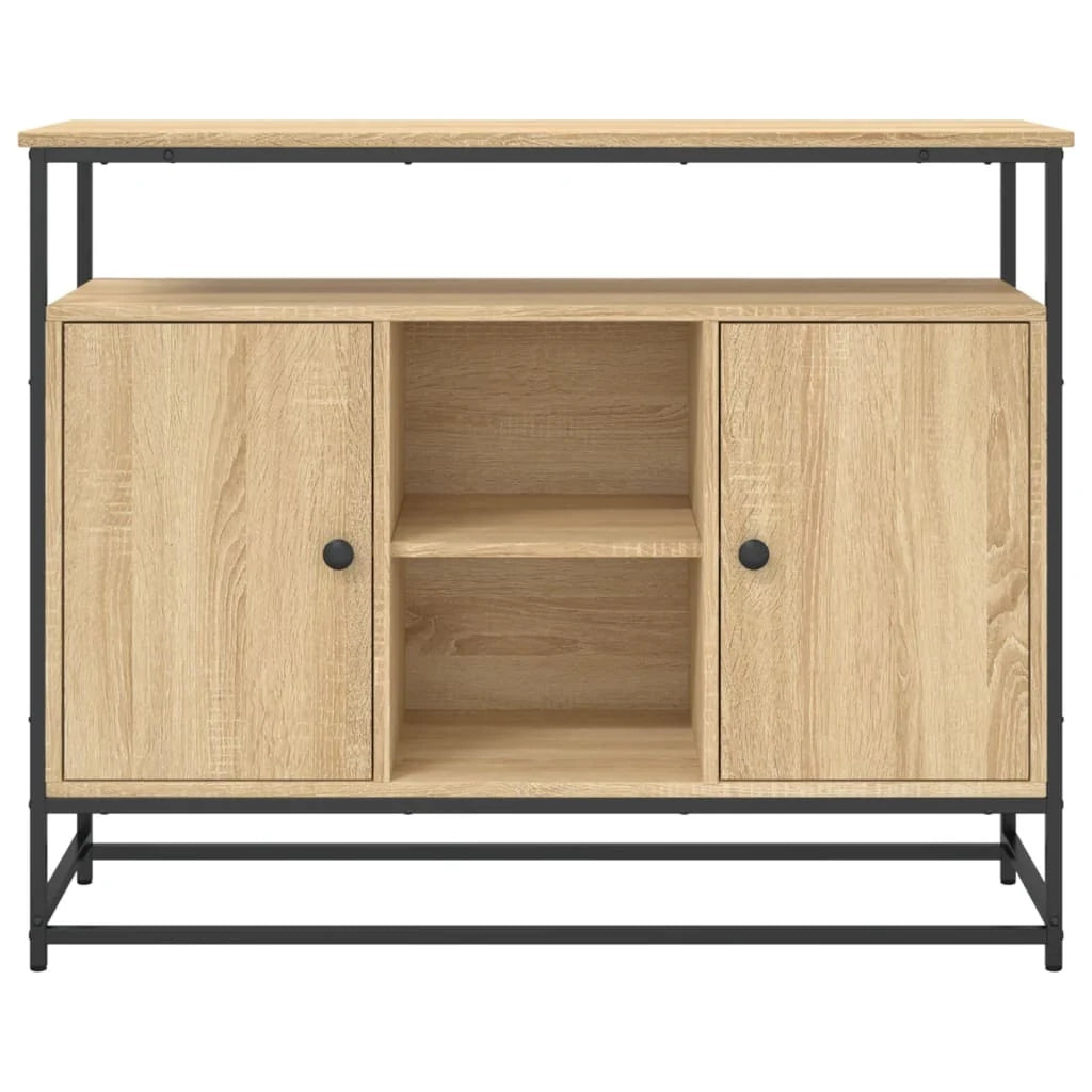 Buffet credenza cassettiera armadio mobile contenitore organizer cucina soggiorno rovere Sonoma 100 x 35 x 80 cm legno ingegnerizzato marrone 02_0031463