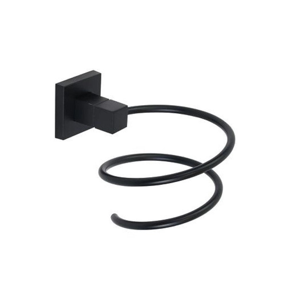 Trade Shop - Supporto Per Phon Asciugacapelli Bagno Casa Palestra A Muro Parete Acciaio Nero -
