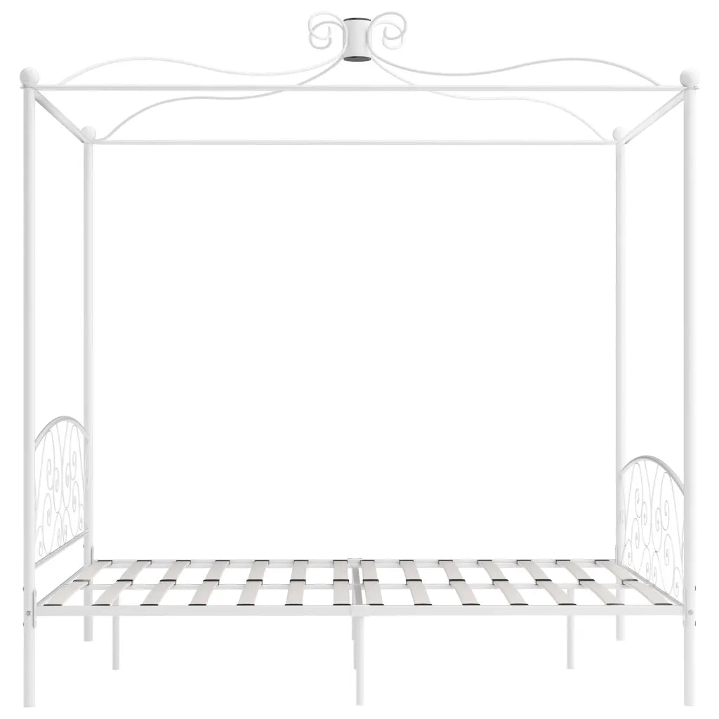 Letto a Baldacchino Bianco in Metallo 160x200 cm cod mxl 64108