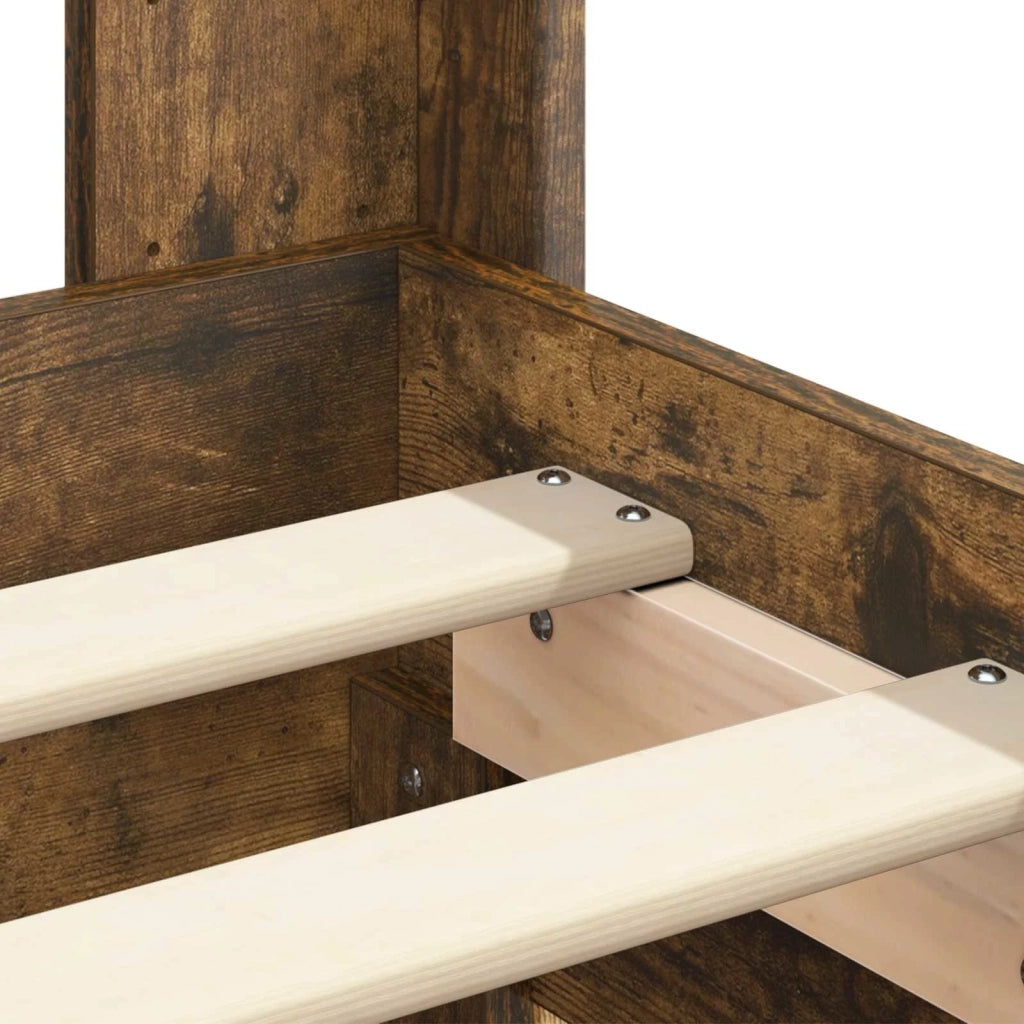 Struttura del letto con stoccaggio e testata Rovere Fumo 3414363