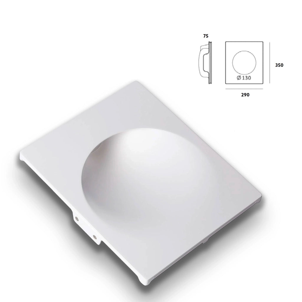 *STOCK* Portafaretto In Gesso Ceramico ad incasso GHOST 350x290x75mm foro 13cm 40W GU10 IP20