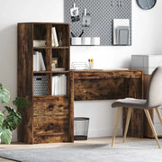 Scrivania con cassetto con lo scaffale 2 pcs Rovere fumé 3337325