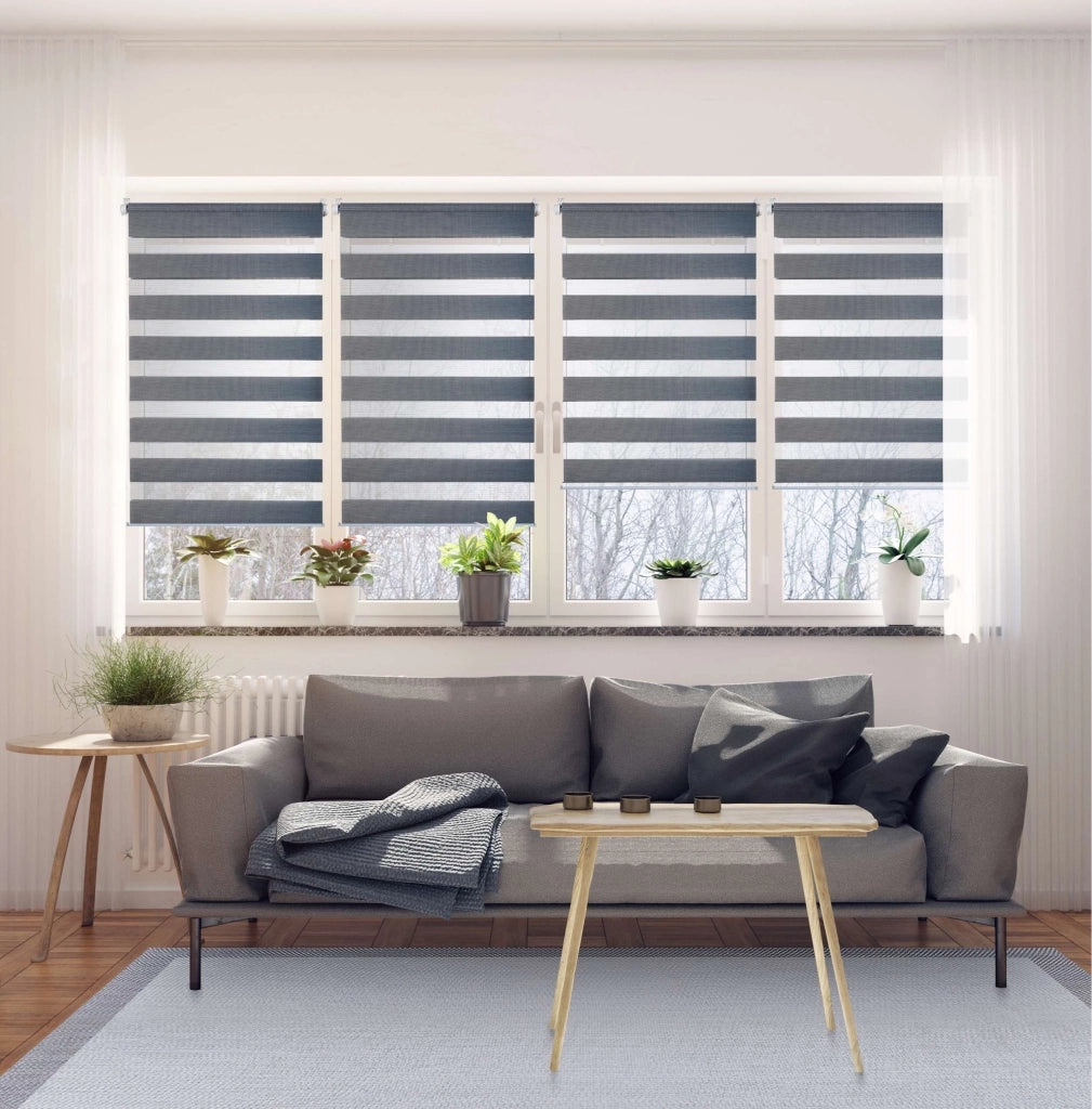 Tenda a Rullo giorno / notte installazione senza foratura EasyFix Argento 75x180 cm