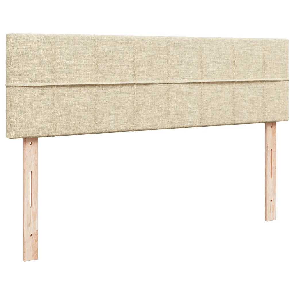 Pouf Letto con Materasso Crema 140x200 cm in Tessuto 3311468
