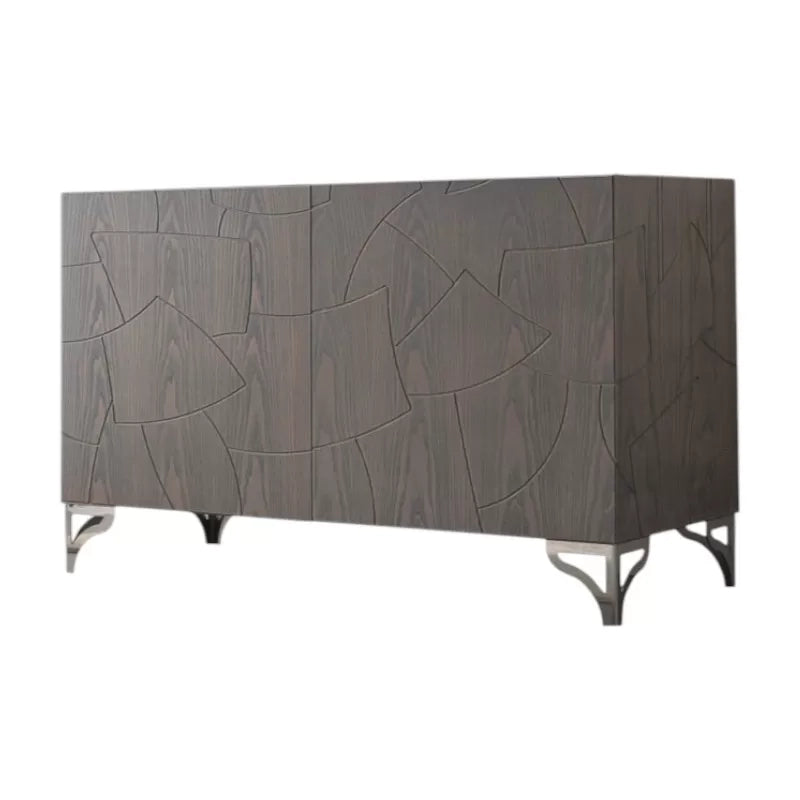 Madia 2 ante contemporanea legno massello gambe acciaio 120x45x73 (300) - Mobili 2G