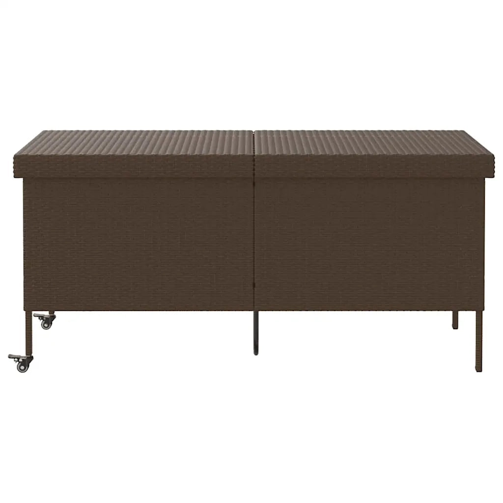 Contenitore da Giardino con Ruote Marrone Polyrattan CFW4963524