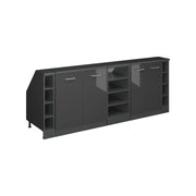Mobile cucina sottotetto R-Line Antracite lucido/Antracite 210 cm Set di 5 carcasse armadio profondità 60 cm Vicco