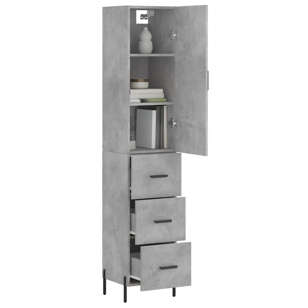 Credenza Grigio Cemento 34,5x34x180 cm in Legno Multistrato 3198861