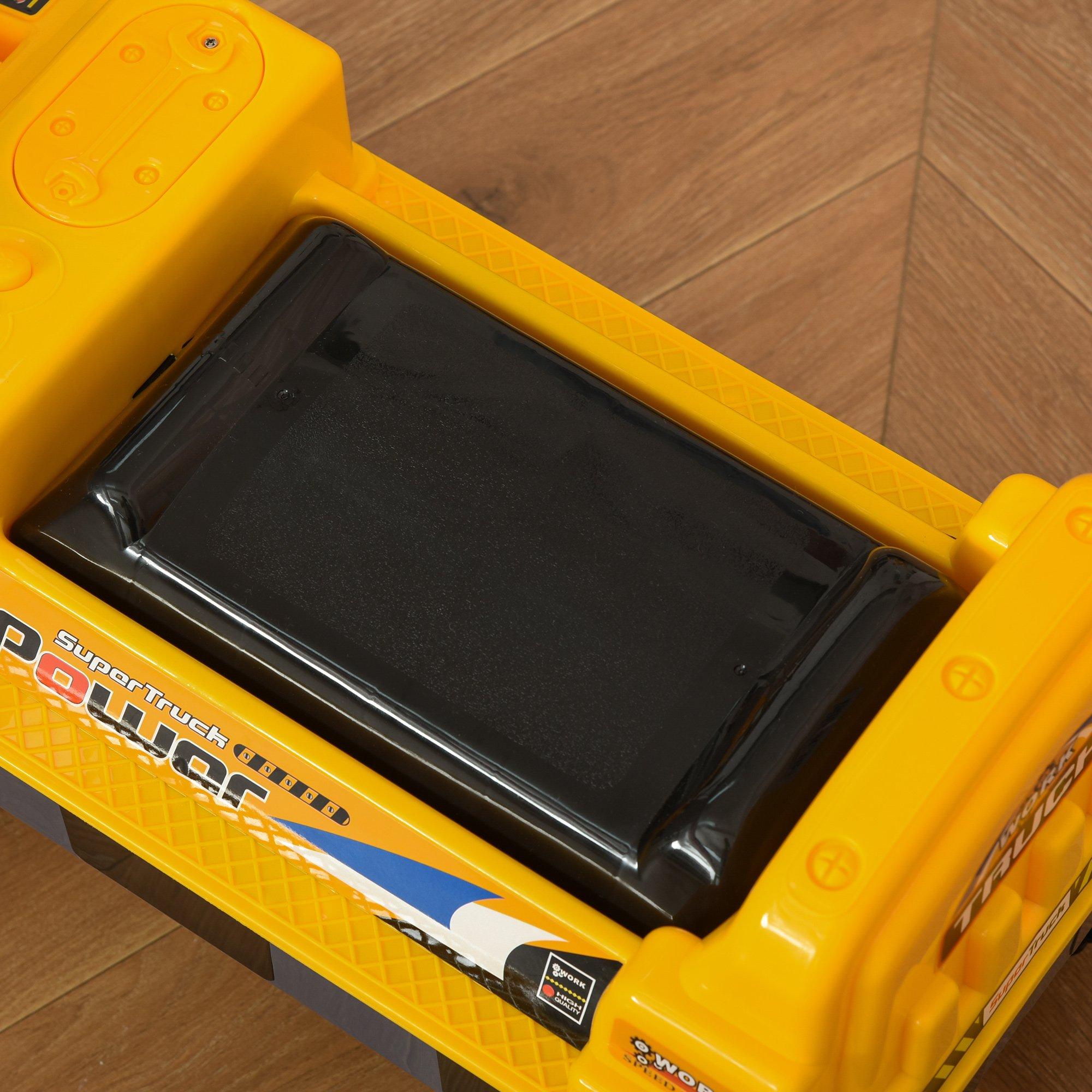 Escavatore Ruspa Cavalcabile 90x28x58 cm per Bambini Giallo