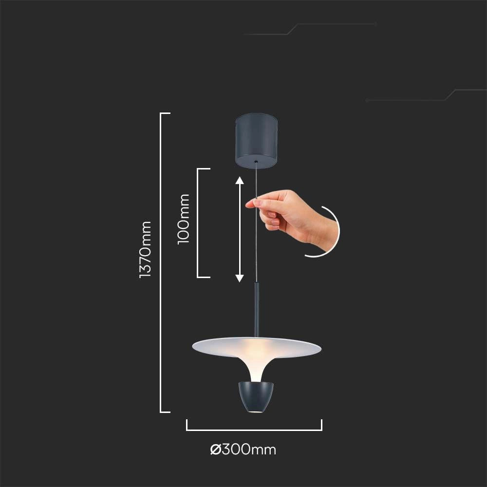 Lampada a sospensione LED 3000K bianco/grigio V-TAC VT-7832