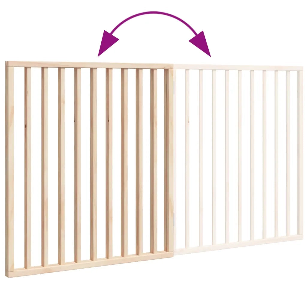 vidaXL Cancello per Cani Pieghevole 2 Pannelli 160 cm Legno di Pioppo