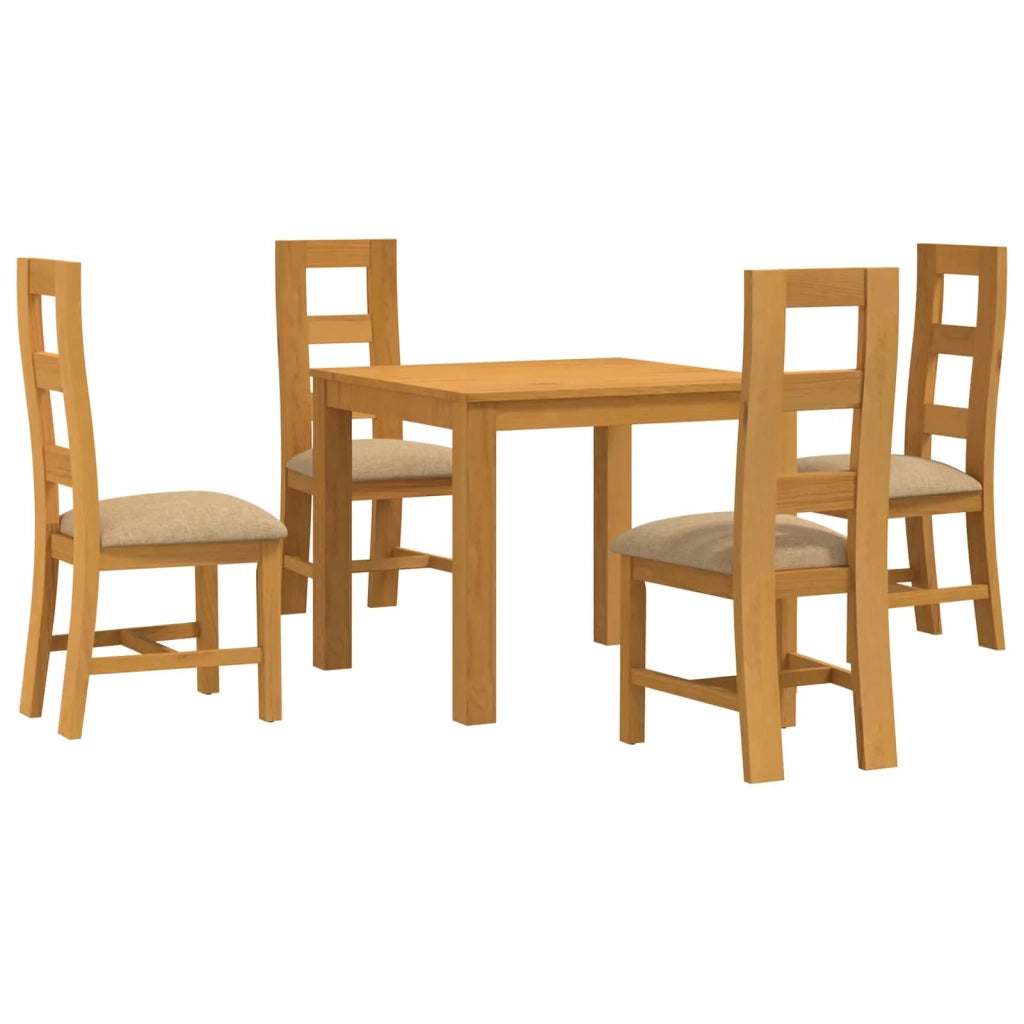 Set da pranzo 5 pz Beige Legno di Quercia Massello 3430342