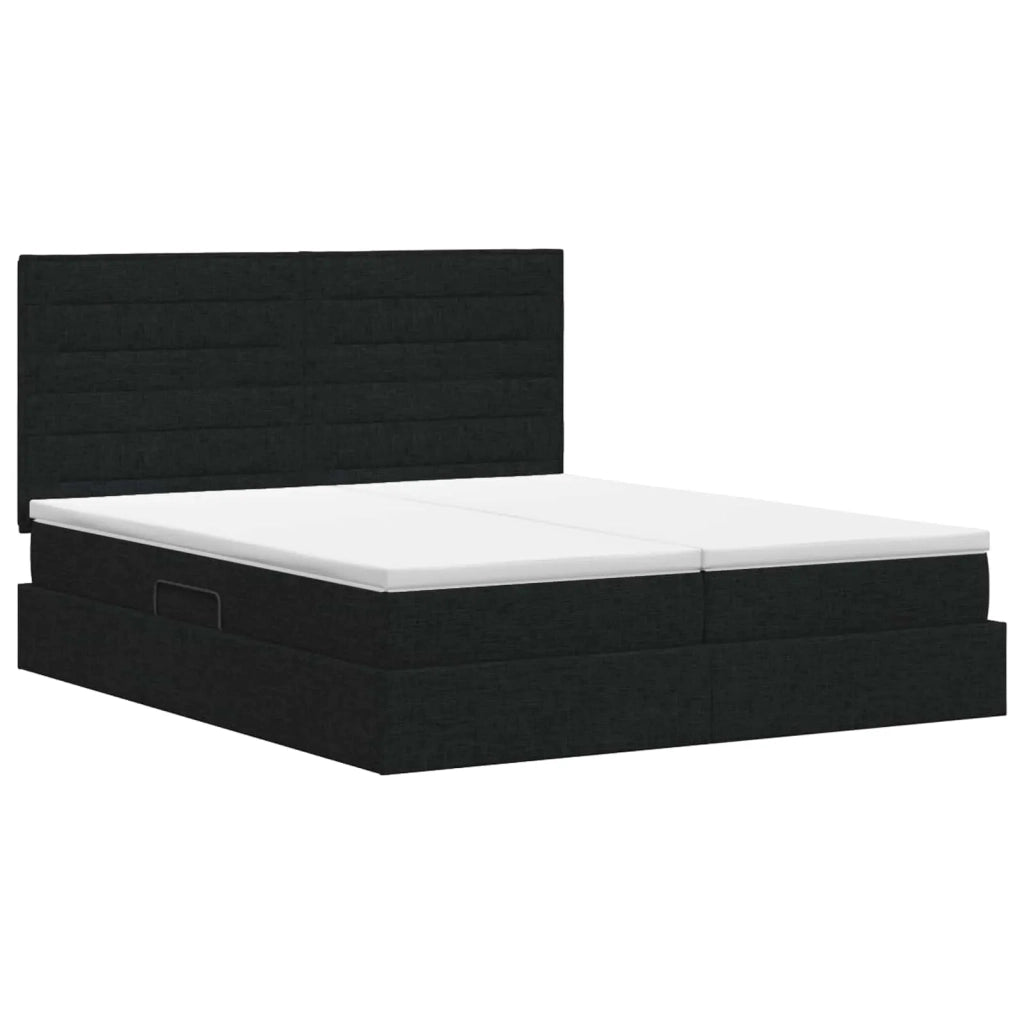 Letto con Contenitore con testiera Nero 180 x 200 cm Tessuto 3459779