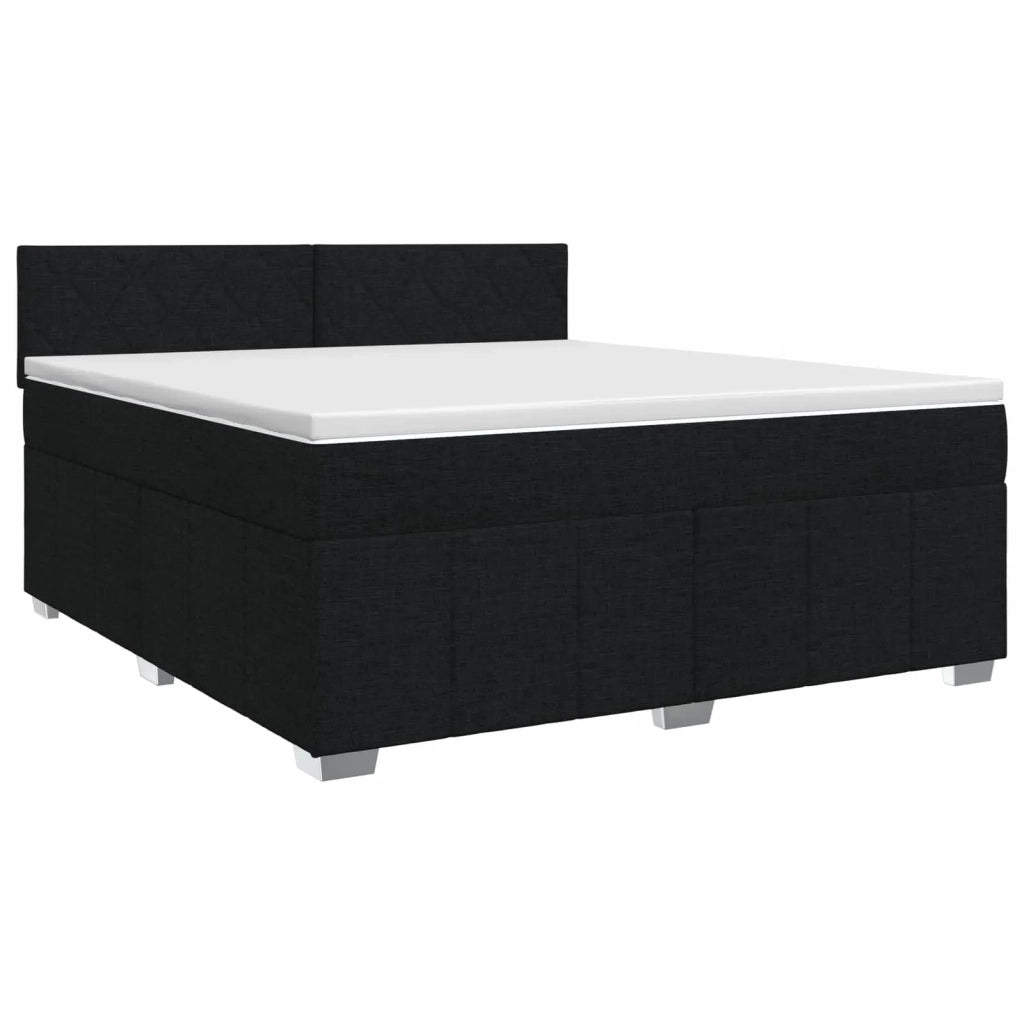 Letto box spring con materasso Nero 140 x 200 cm Tessuto 3451236