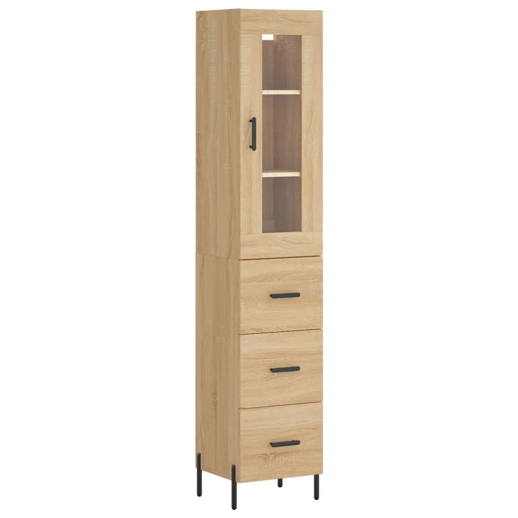 Credenza-Buffet-Armadio da cucina Rovere Sonoma 34,5x34x180 cm in Legno Multistrato 277451