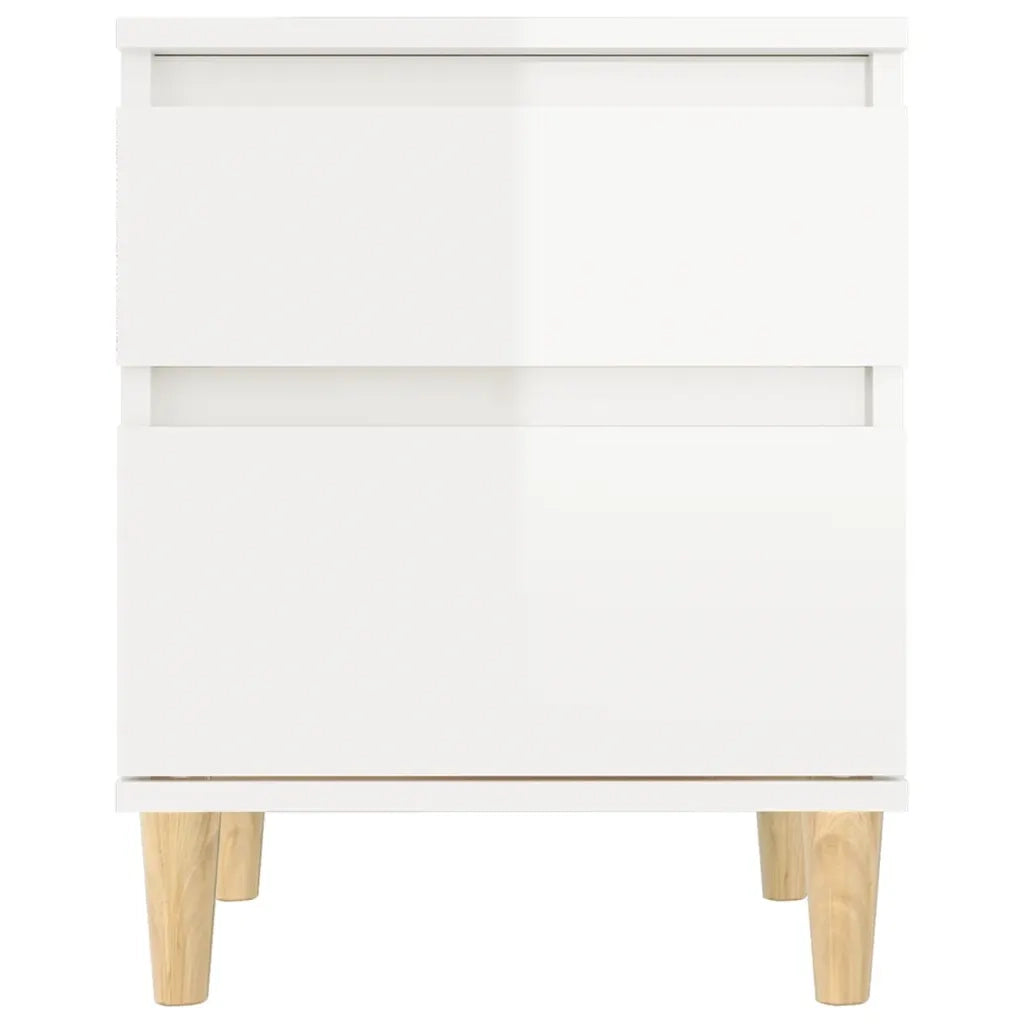 Comodino Bianco Lucido 40x35x50 cm