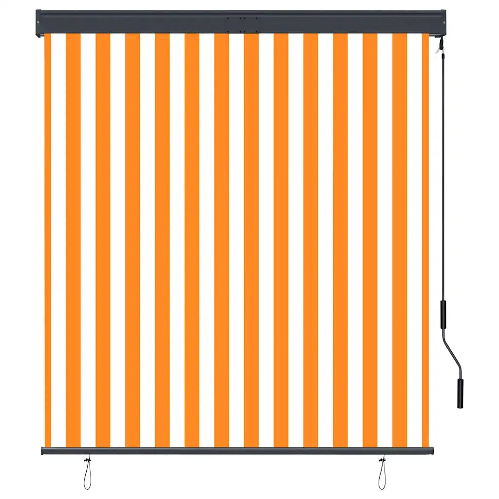 Tenda a Rullo per Esterni-Tenda da sole avvolgibile 140x250 cm Bianco e Arancione