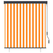 Tenda a Rullo per Esterni-Tenda da sole avvolgibile 140x250 cm Bianco e Arancione