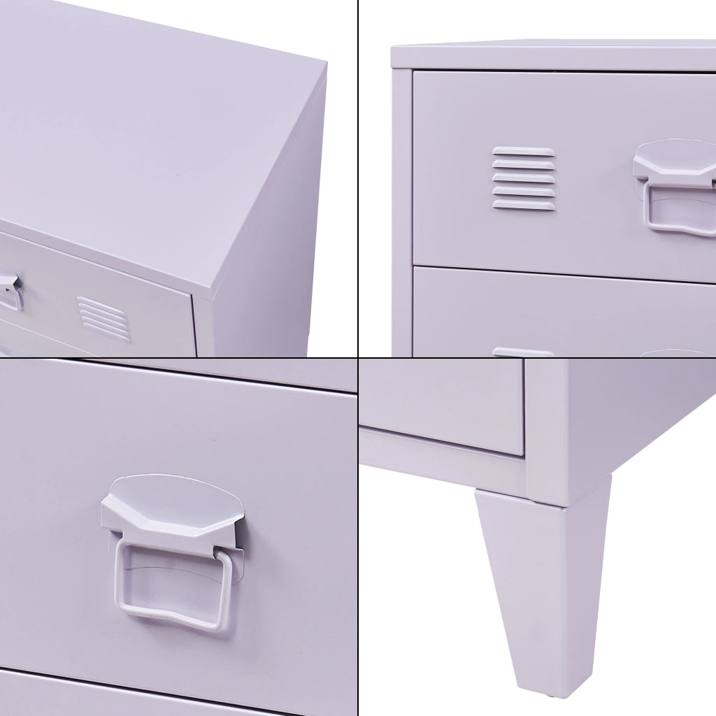 Cassettiera Hämeenlinna Comò in Acciaio con 3 Cassetti 72 x 60 x 40 cm Viola [en.casa]