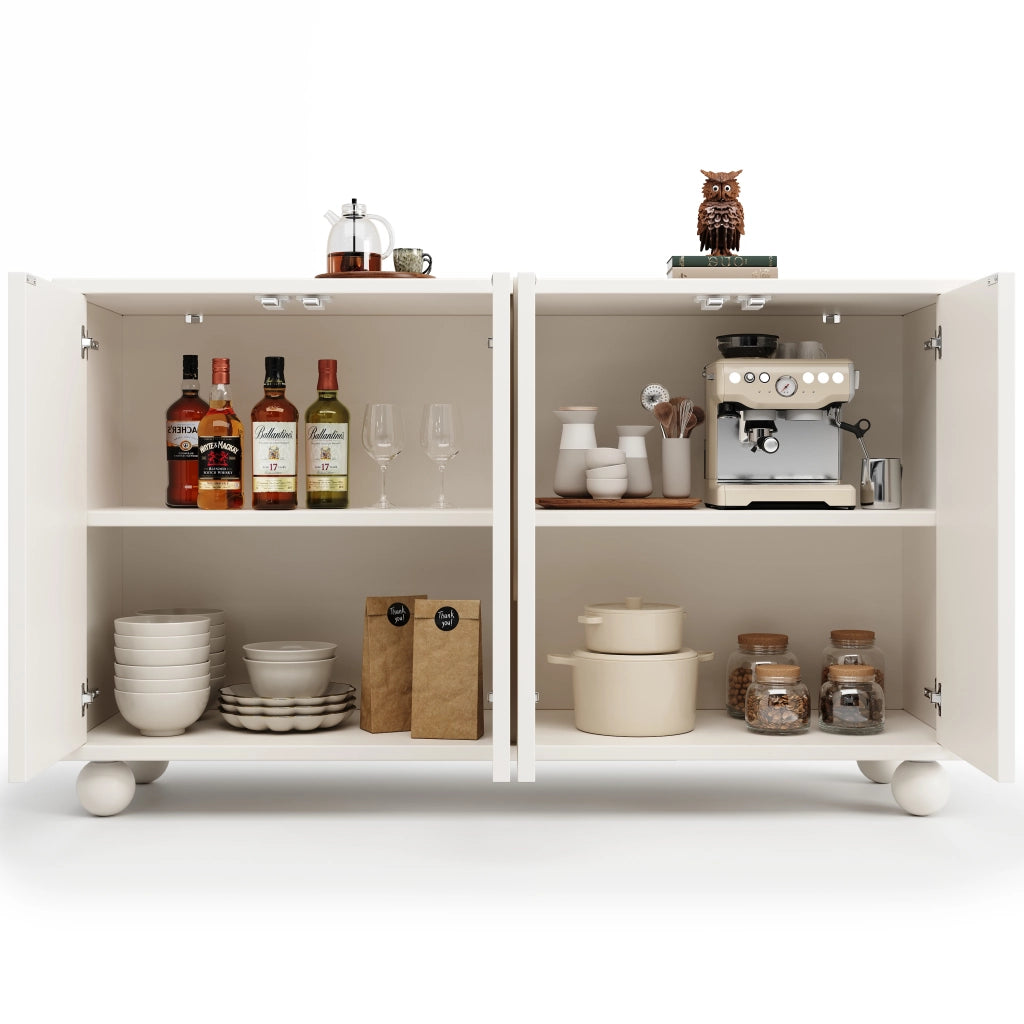 Armadio soggiorno moderno - Zephmum- 120¡Á35¡Á71cm, bianco, ripiano regolabile