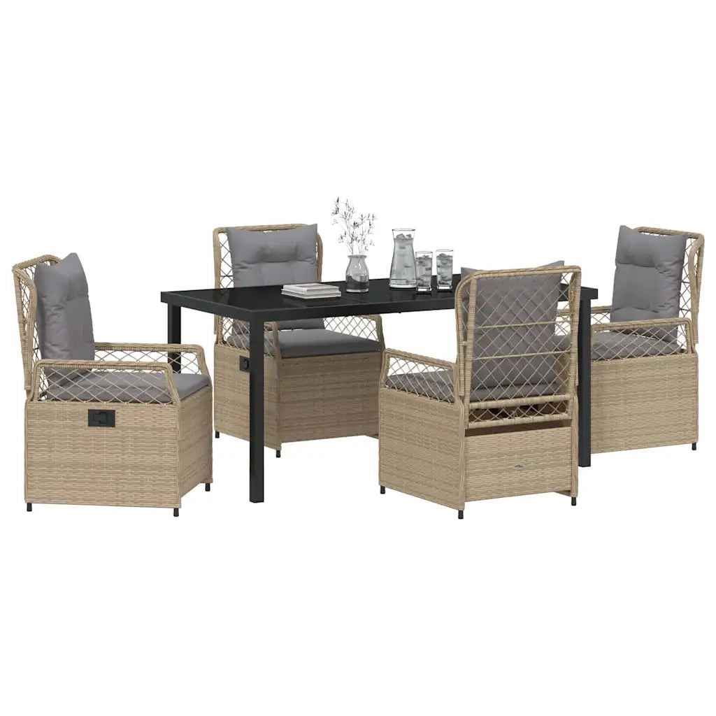 Set da Pranzo per Giardino 5 pcs Beige e Grigio Chiaro 3381005