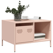Tavolino Rosa 68,5x50x43,5 cm in Acciaio Laminato a Freddo
