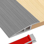 Profilo di transizione PVC - Striscia di passaggio pavimento - Livellamento pavimenti - Colla autoadesiva forte - 1 metro - Grigio legno